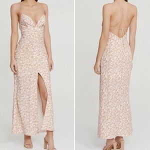 NWT SIGNIFICANT OTHER Maria Floral Linen Blend Dress cream pink goldenrod size 2